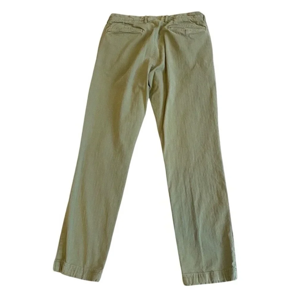 J.Crew 770‎ Straight Stretch Chinos Flat Front Pants Mens 30 Olive Green